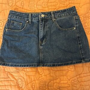 Low Rise Denim Mini Skirt